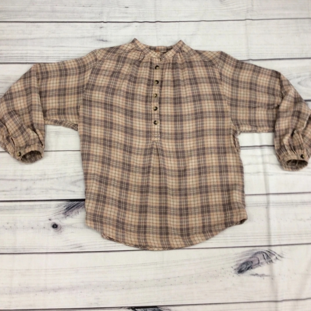 FREE PEOPLE Northern Bound Button Down Blouse EUC sz S - Picture 5 of 11
